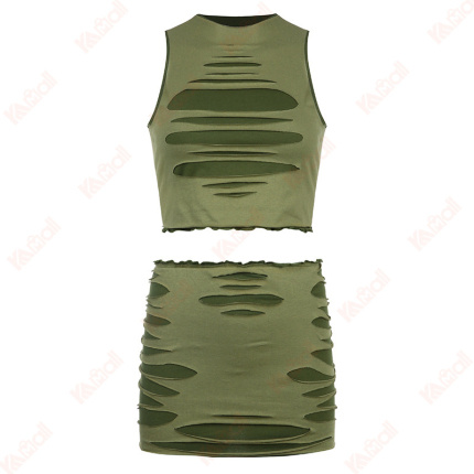 crop top skirt set
